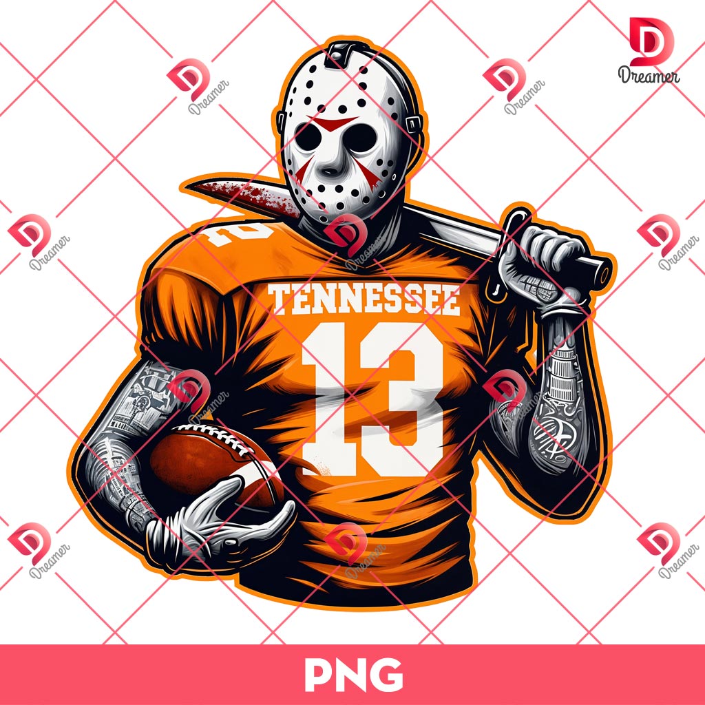 Jason Voorhees Tennessee Volunteers PNG, Horror Killer Football Sport PNG