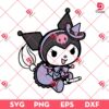 Kuromi Witch Halloween SVG PNG, Sanrio Cartoon Halloween SVG PNG, Halloween Kuromi Cosplay Witch PNG SVG