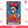 La Frida Card PNG, La Frida Skeleton Halloween PNG