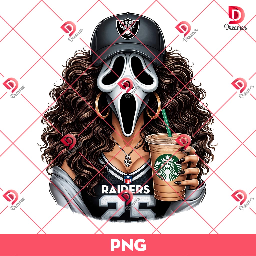 Las Vegas Raiders Mama Ghostface PNG, Mom Horror Ghostface NFL Football PNG