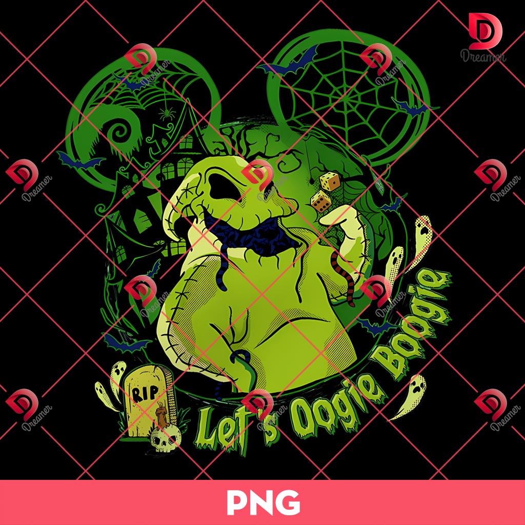 Let's Oogie Boogie PNG, Horror Character Disney Mouse Head PNG, Nightmare Before Halloween PNG