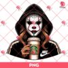 Mama Pennywise Drinks Coffee PNG, Halloween Mama Horror Character PNG