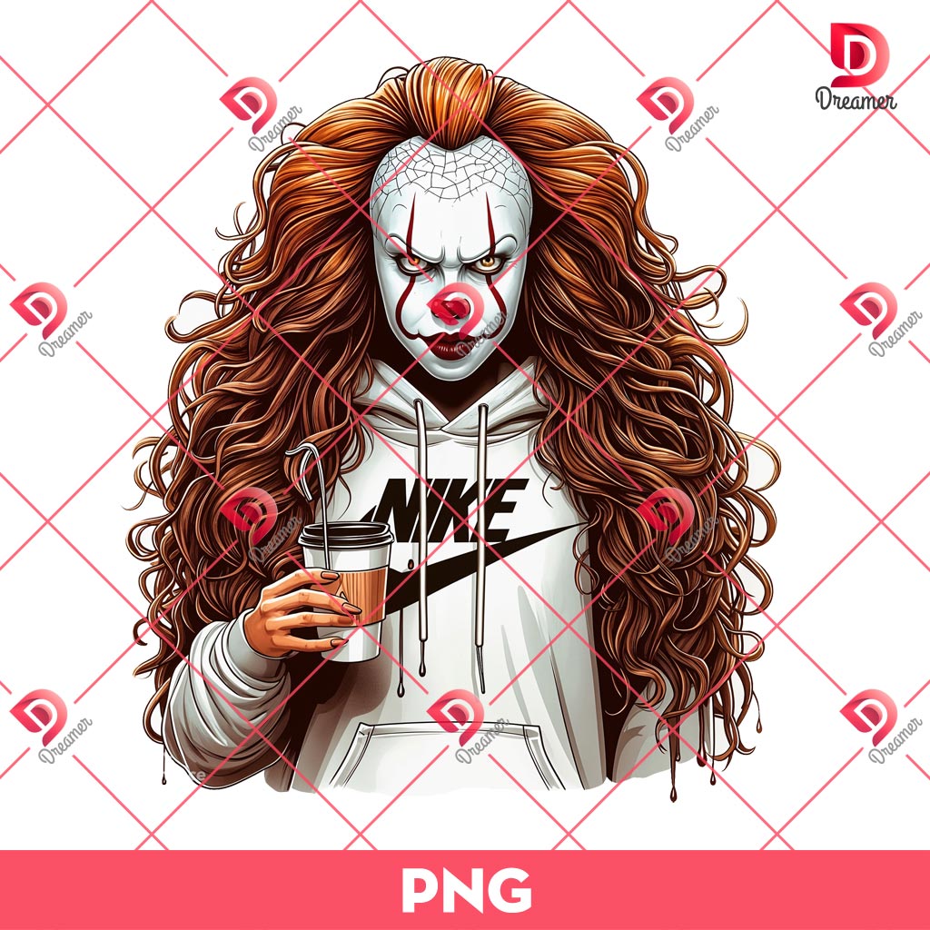 Mama Pennywise Horror Halloween PNG, Halloween Mom Coffee PNG, Horror Killers PNG