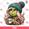Miami Dolphins Boujee Grinch Girl PNG, Grinch Girl NFL Football PNG, Grinchmas PNG