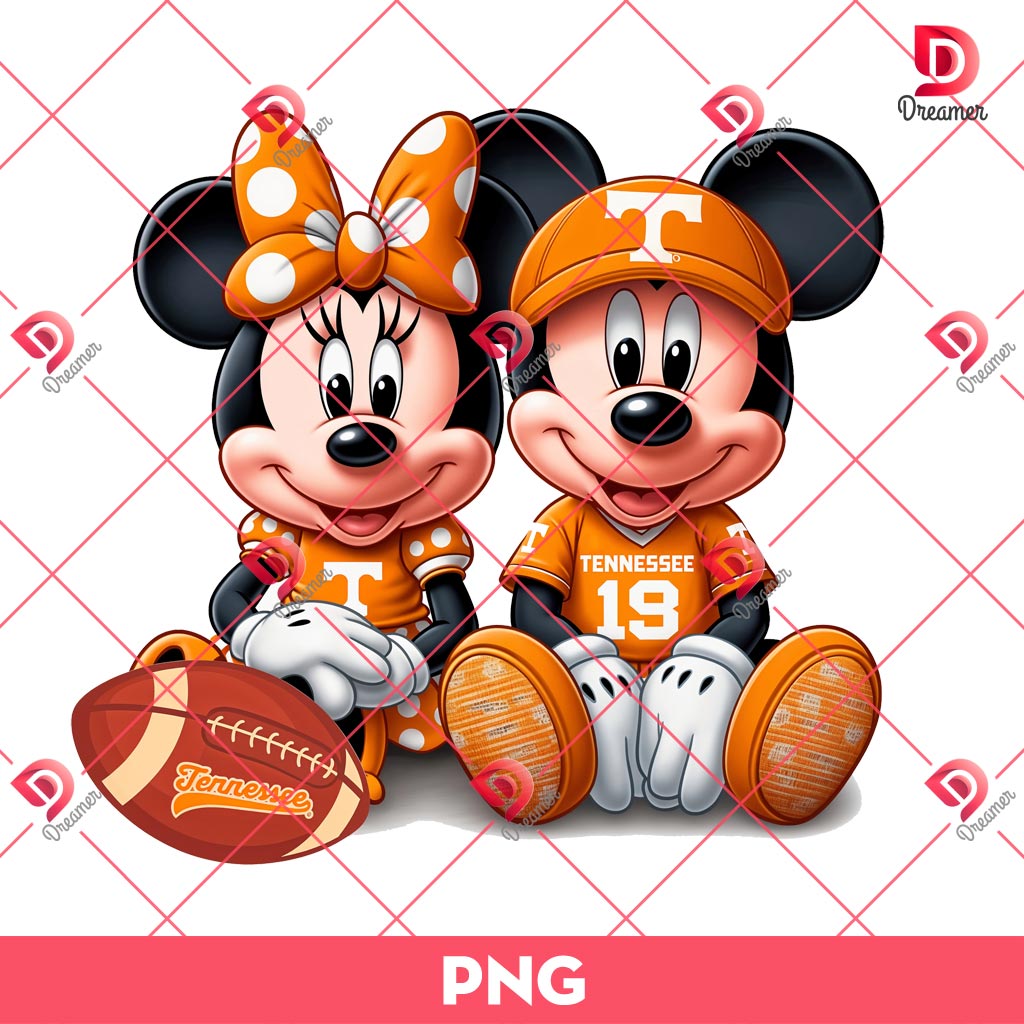 Mickey And Minnie Tennessee Volunteers PNG, Mickey And Minnie Sport PNG