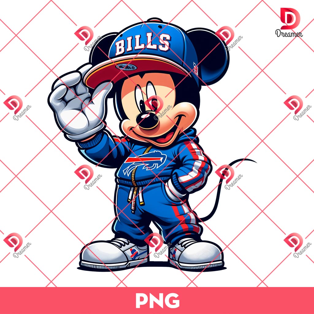 Mickey Buffalo Bills Football PNG, Mickey Mouse Buffalo Bills PNG, Disney Mickey NFL Football PNG