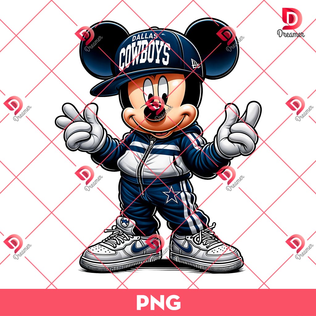 Mickey Cowboys Football PNG, Mickey Mouse Dallas Cowboys PNG, Disney Mickey NFL Football PNG