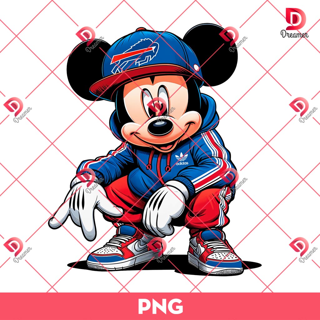 Mickey Mouse Buffalo Bills PNG, Disney Mouse Football PNG