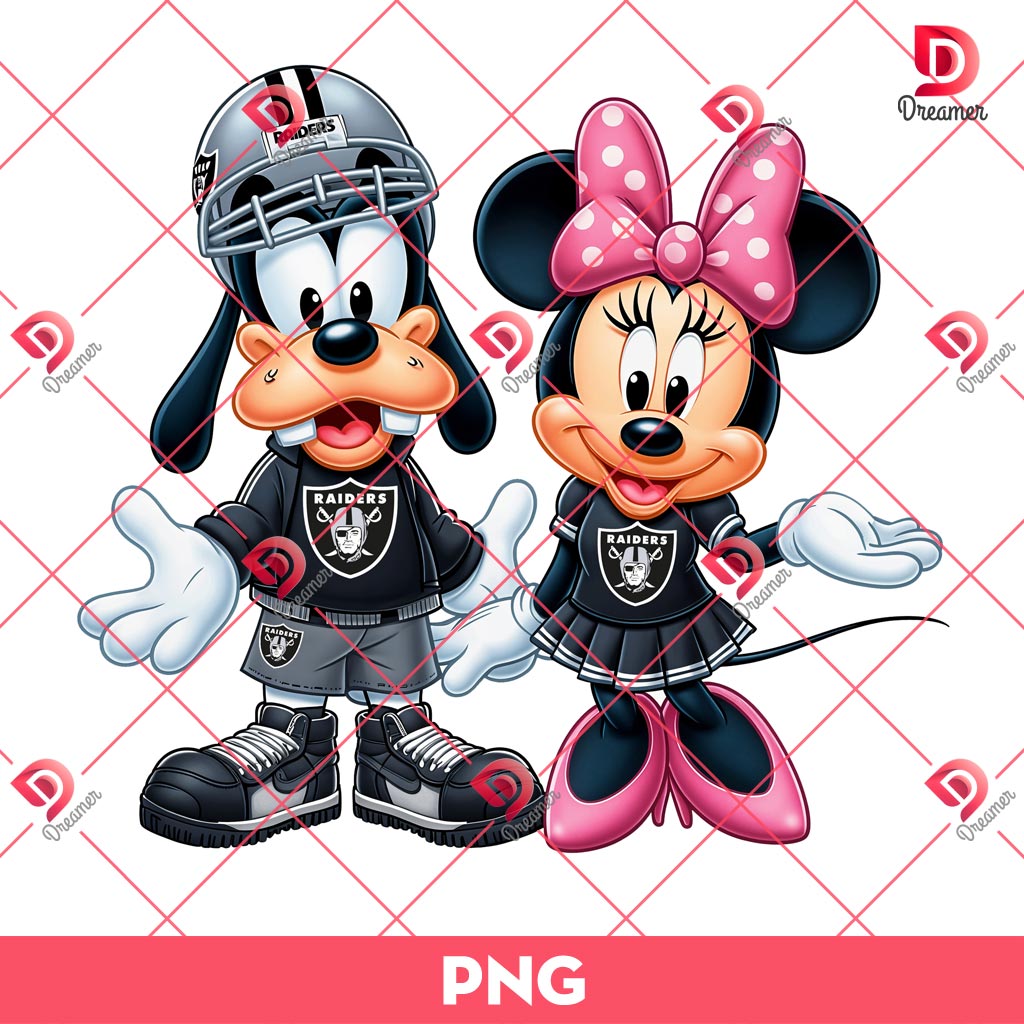 Minnie And Goofy Raiders PNG, Las Vegas Raider NFL Football PNG