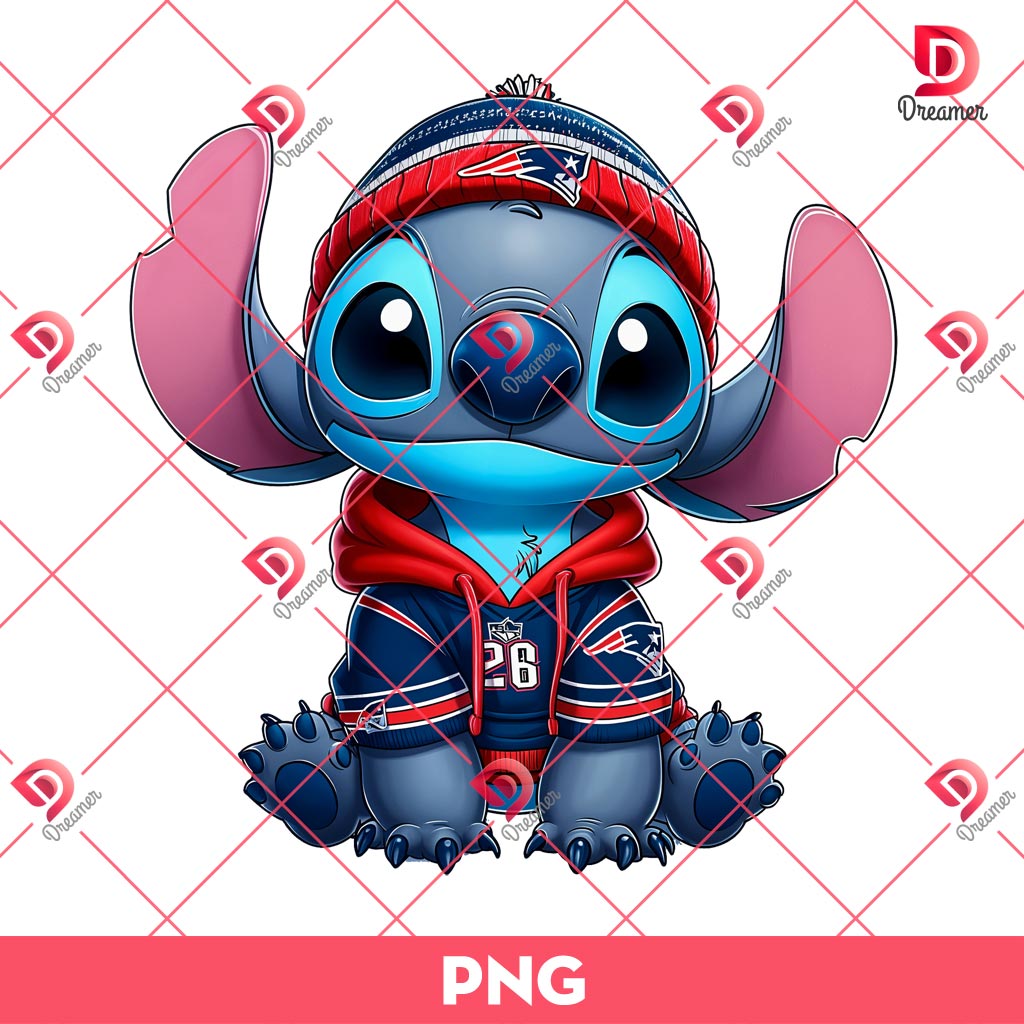 New England Patriots Stitch PNG, Lilo And Stitch NFL Football PNG, Stitch Sport Football Fan PNG