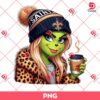 New Orleans Saints Boujee Grinch Girl PNG, Grinch Girl NFL Football PNG, Grinchmas PNG