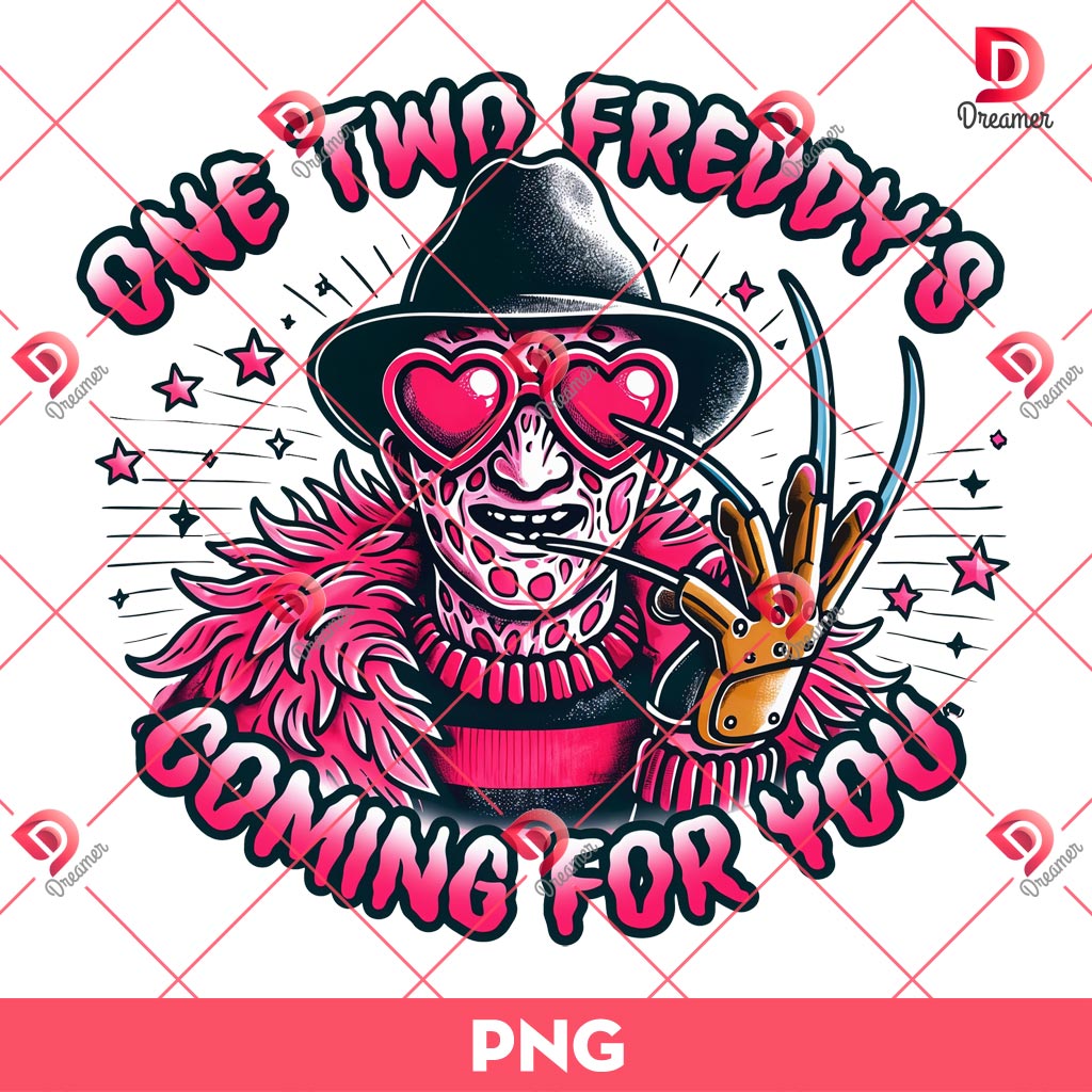 One Two Freddy's Coming For You PNG, Horror Killers Halloween PNG