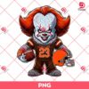Pennywise Cleveland Browns PNG, Horror Killer NFL Football PNG, Horror Character Halloween Sport PNG