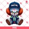 Pennywise Seattle Seahawks PNG, Horror Killer NFL Football PNG, Horror Character Halloween Sport PNG