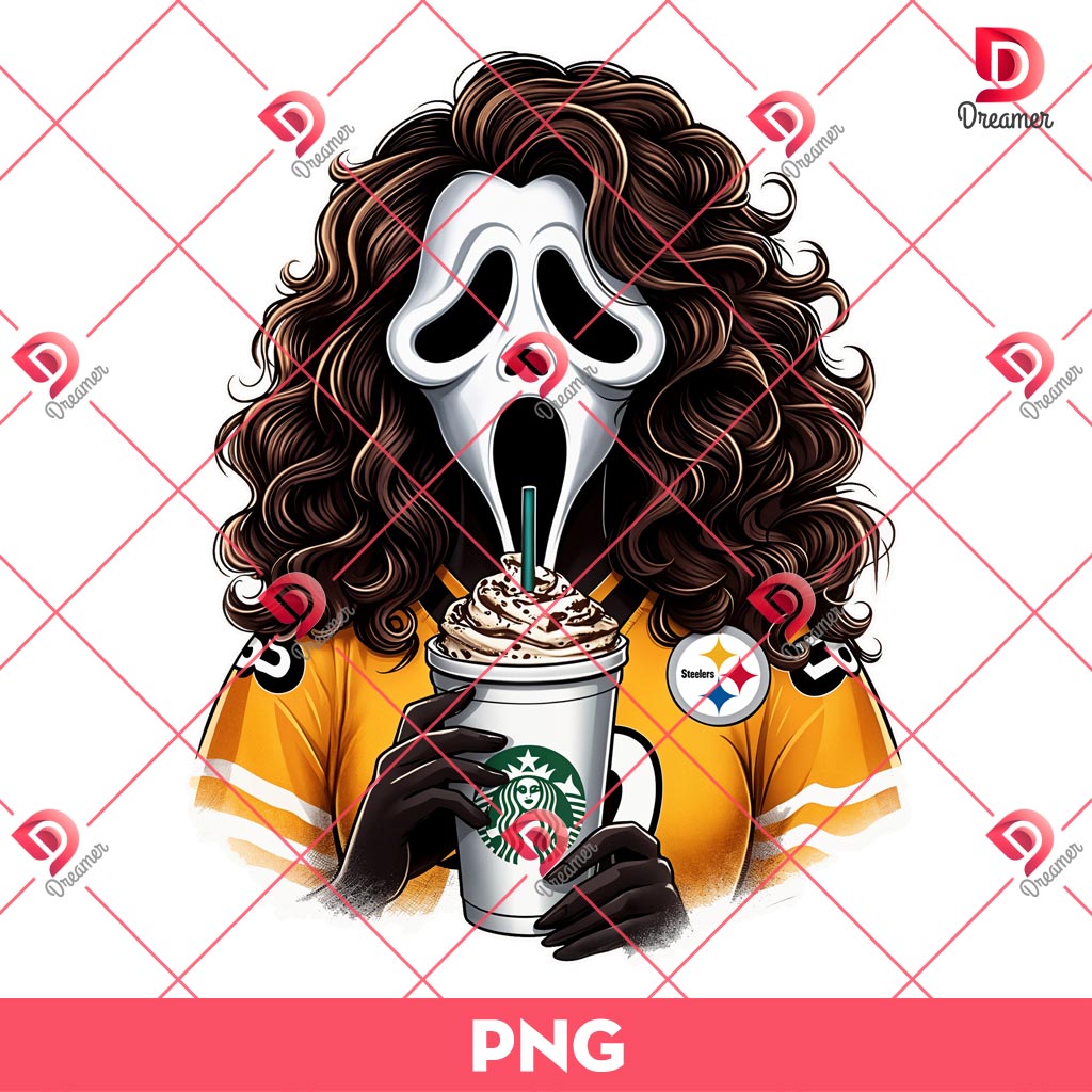 Pittsburgh Steelers Mama Ghostface PNG, Mom Horror Ghostface NFL Football Sport PNG