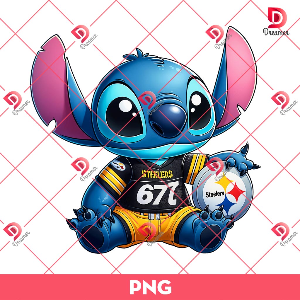 Pittsburgh Steelers Stitch PNG, Lilo And Stitch NFL Football PNG, Stitch Sport Football Fan PNG