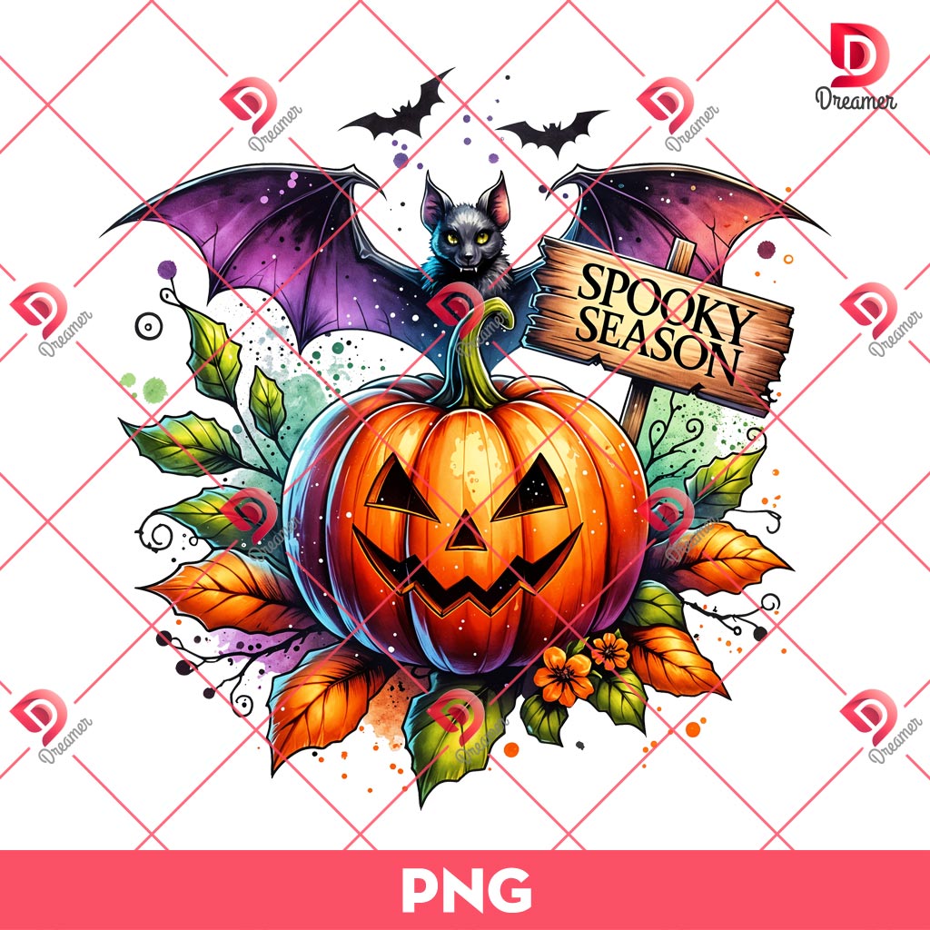 Pumpkin Spooky Season PNG, Halloween Pumpkin PNG, Spooky Vibes PNG