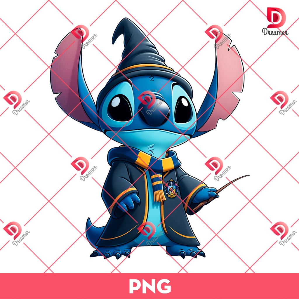Ravenclaw Stitch PNG, Stitch Harry Potter Hogwarts House PNG