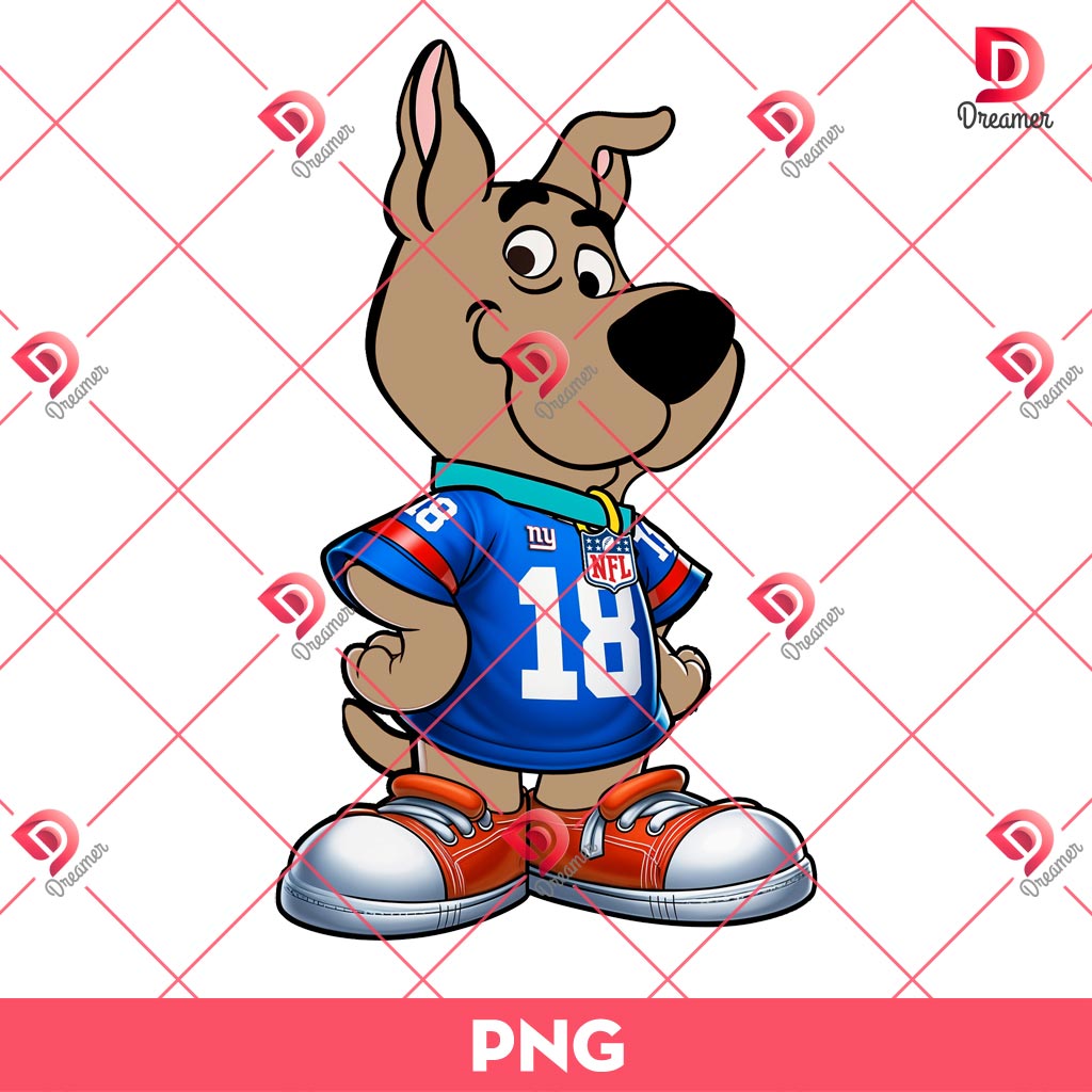 Scrappy Doo New York Giants PNG, Scrappy Doo NFL Football PNG