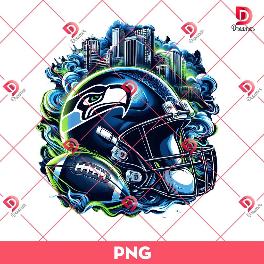 Seattle Seahawks NFL Helmet PNG, Smoke Helmet NFL Football Teams PNG