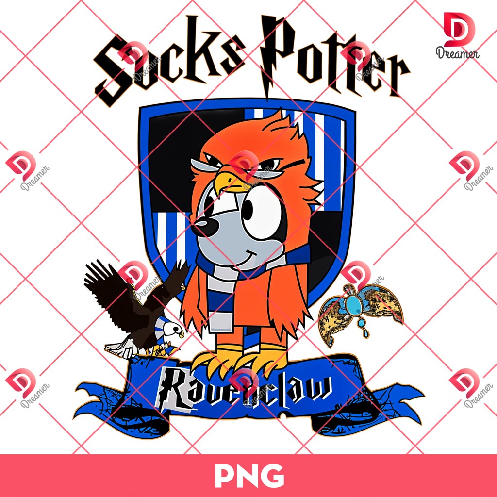 Socks Potter Ravenclaw PNG, Harry Potter Bluey PNG