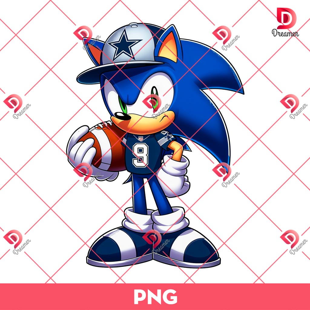 Sonic Dallas Cowboys PNG, Sonic Football NFL PNG