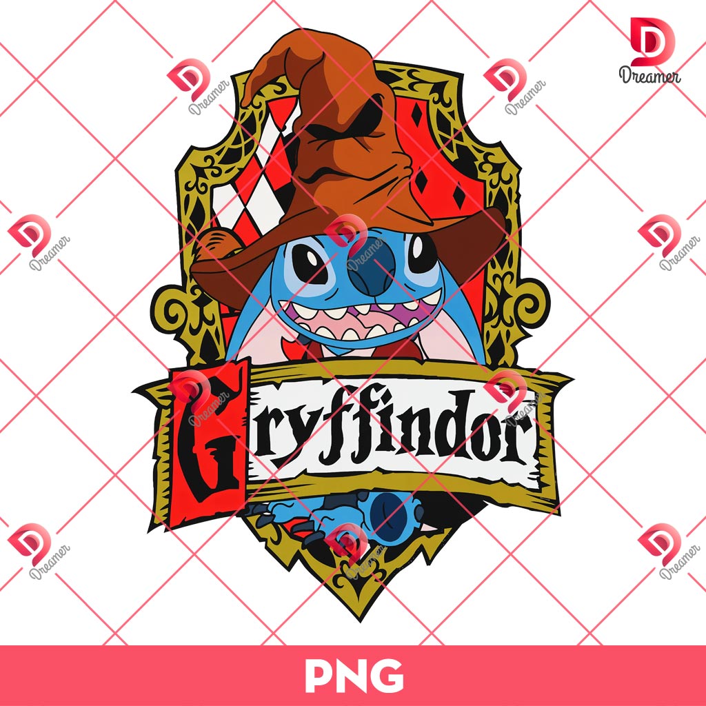 Stitch Gryffindor PNG, Hogwarts House Stitch Harry Potter PNG