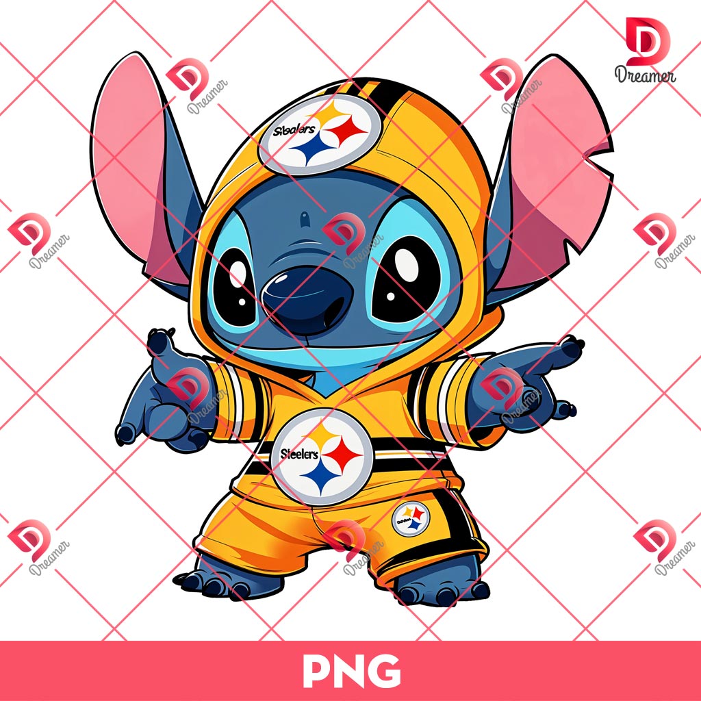 Stitch Pittsburgh Steelers PNG, Stitch NFL Football PNG, Stitch Sport PNG