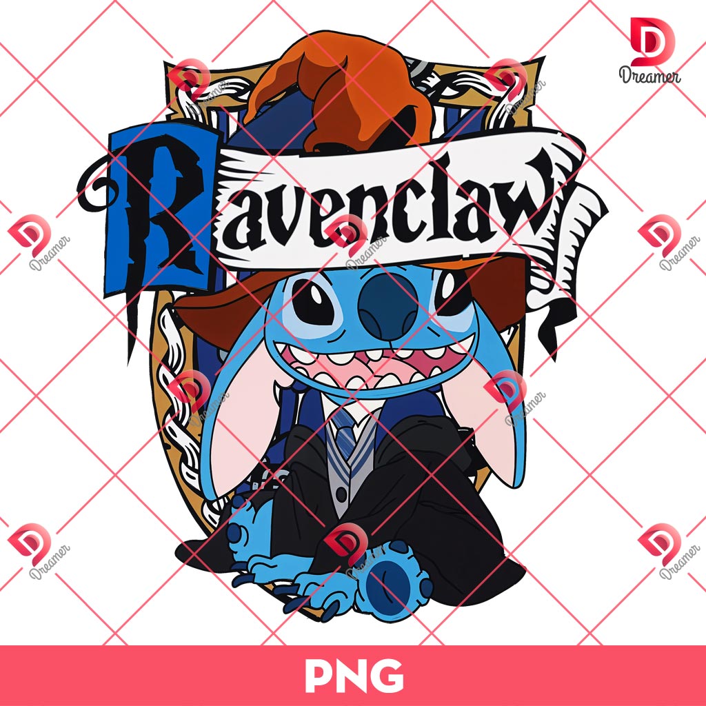 Stitch Ravenclaw PNG, Hogwarts House Stitch Harry Potter PNG