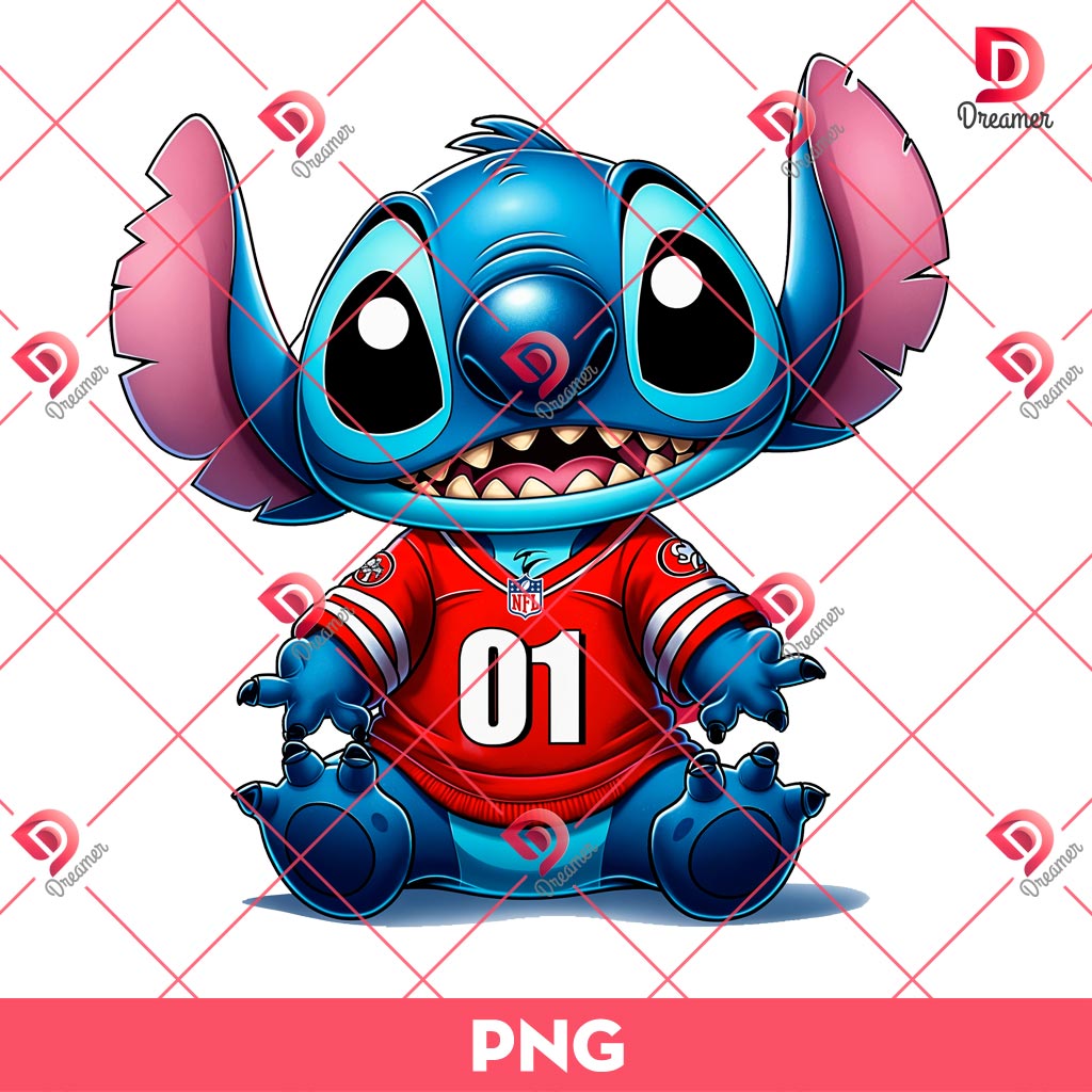 Stitch San Francisco 49ers Football PNG, Stitch NFL Sport PNG