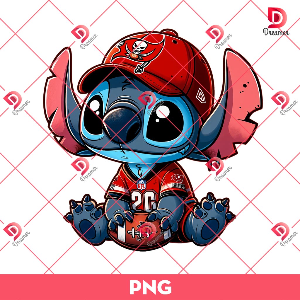 Tampa Bay Buccaneers Stitch PNG, Lilo And Stitch NFL Football PNG, Stitch Sport Football Fan PNG