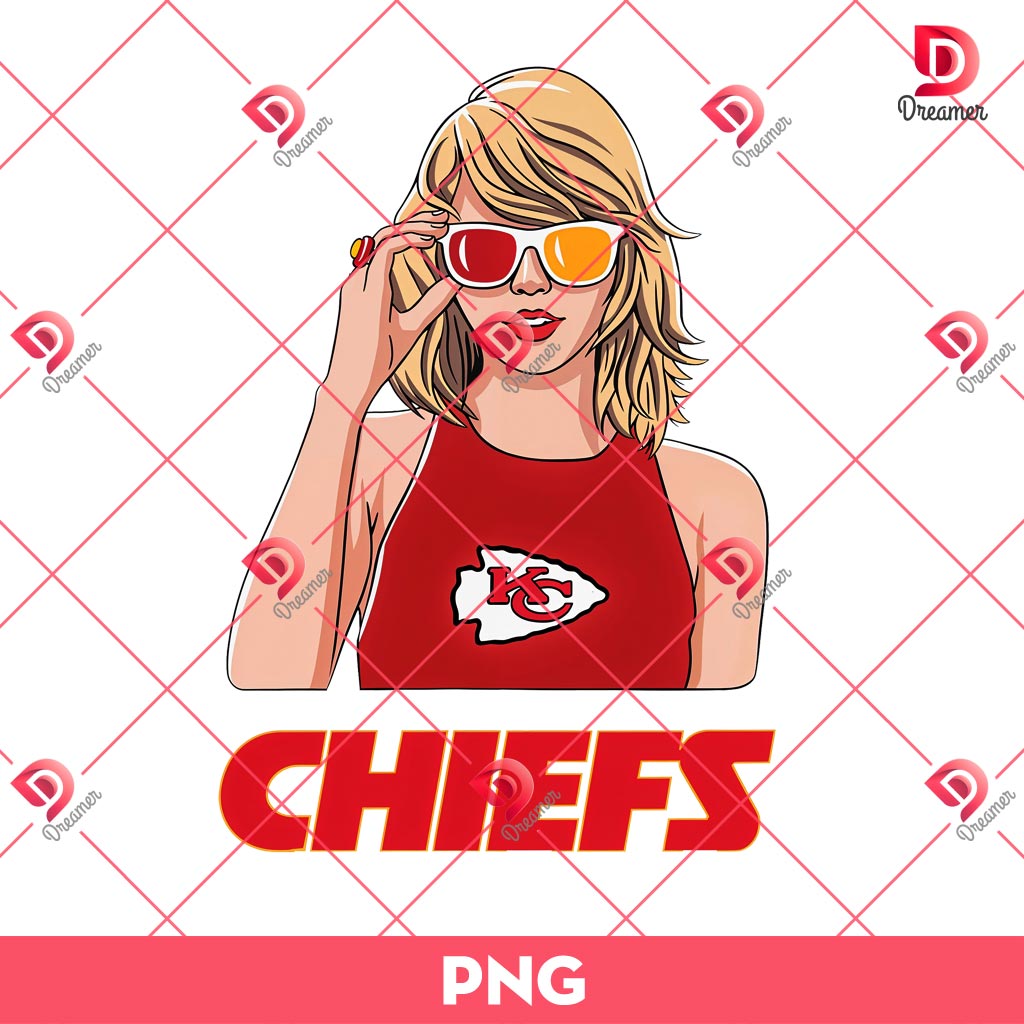 Taylor Swift Kansas City Chiefs PNG, Swiftie KC Chiefs PNG, NFL Football Swiftie PNG