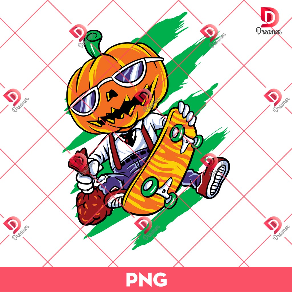 The Skateboarding Pumpkin PNG, Halloween Pumpkin PNG