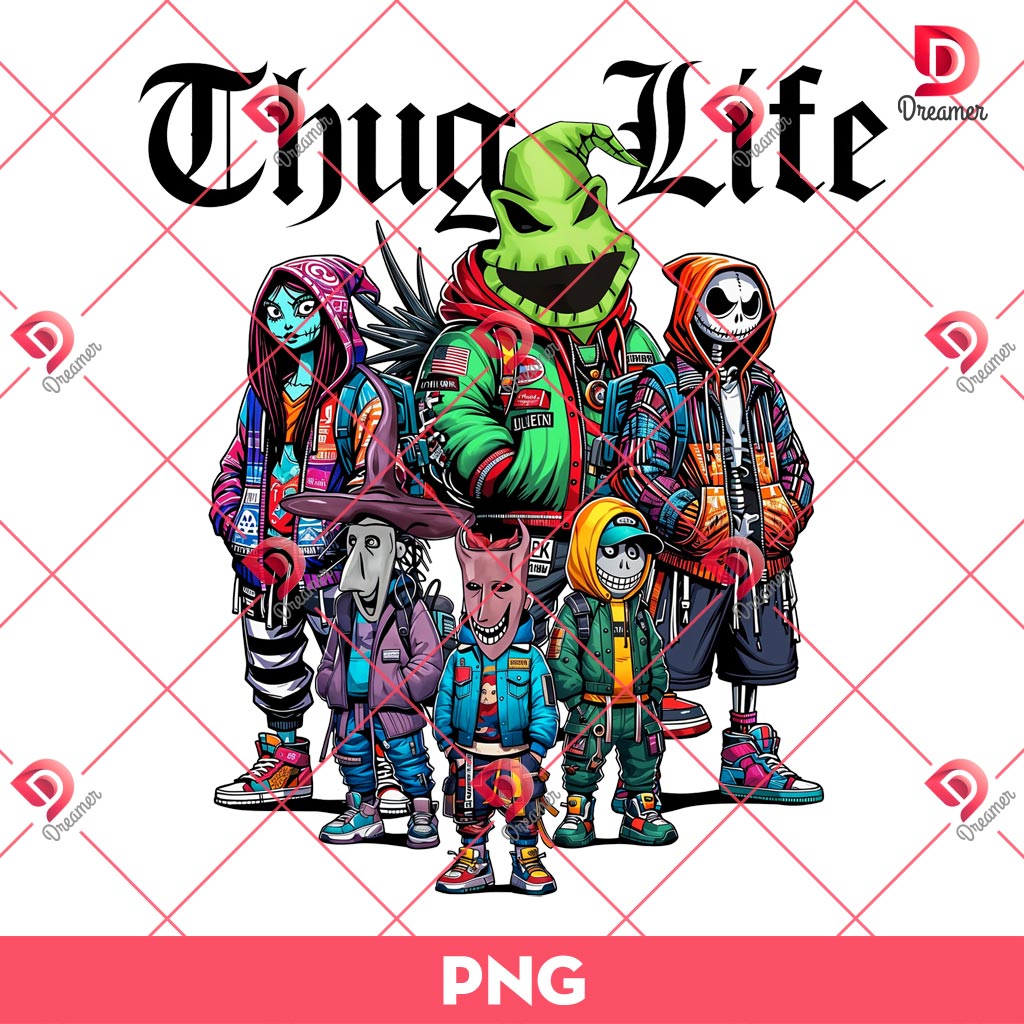 Thug Life Nightmare Before Halloween PNG, Thug Life Horror Halloween PNG