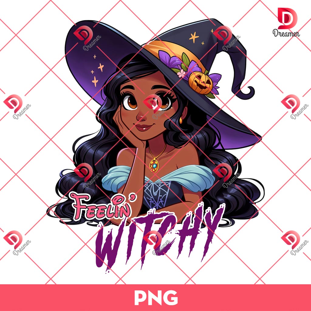 Tiana Princess Feeling Witchy PNG, Halloween Disney Princess PNG