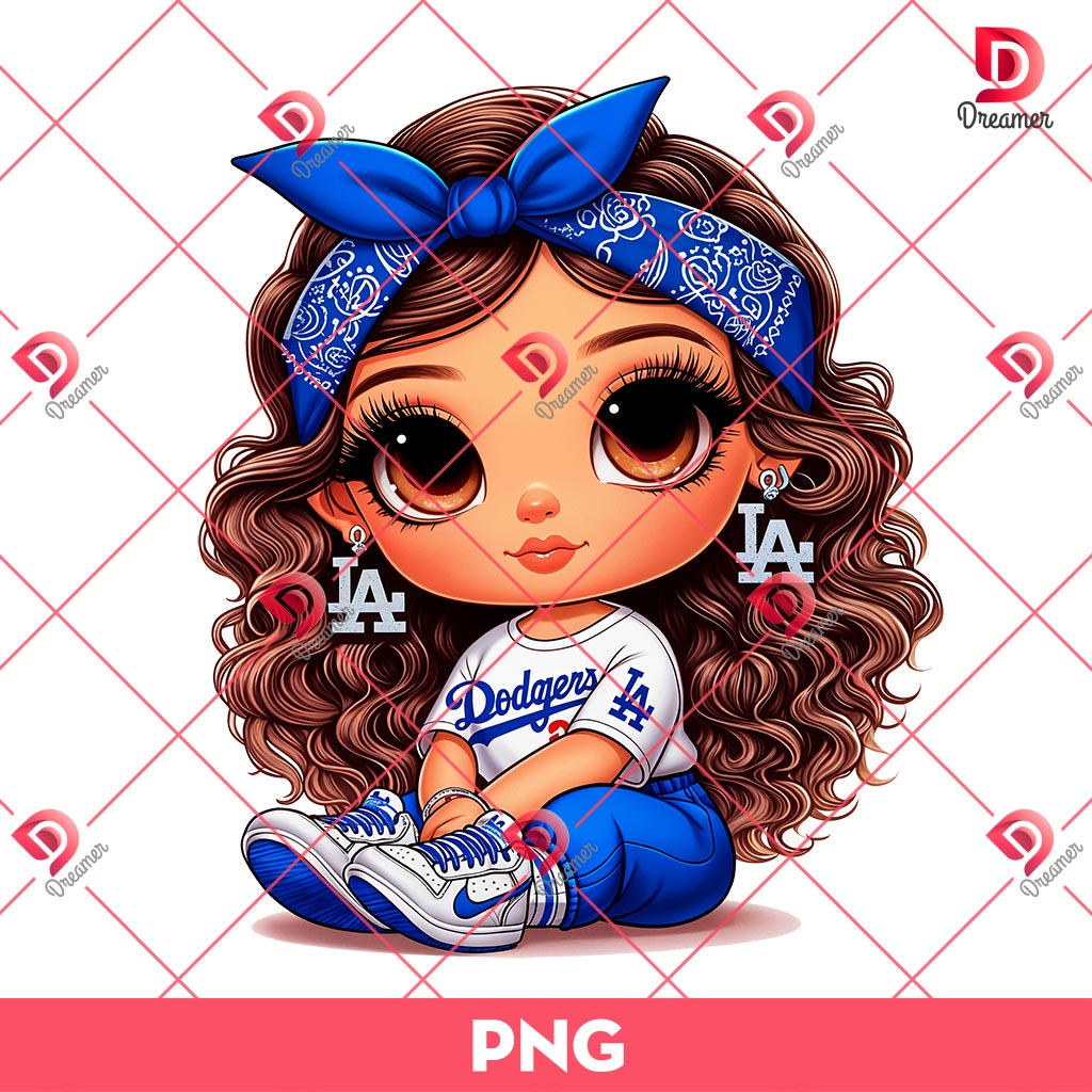 Baby Chicana Dodgers PNG, Los Angeles Dodgers Cute Girl Baseball PNG