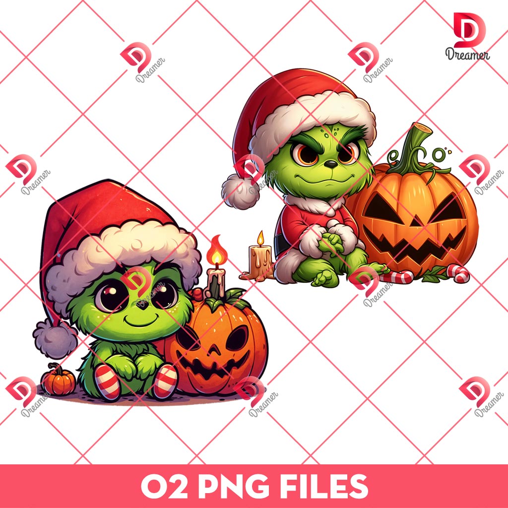 Baby Grinch Halloween PNG, Grinchmas Halloween PNG, Grinch Merry Halloween PNG