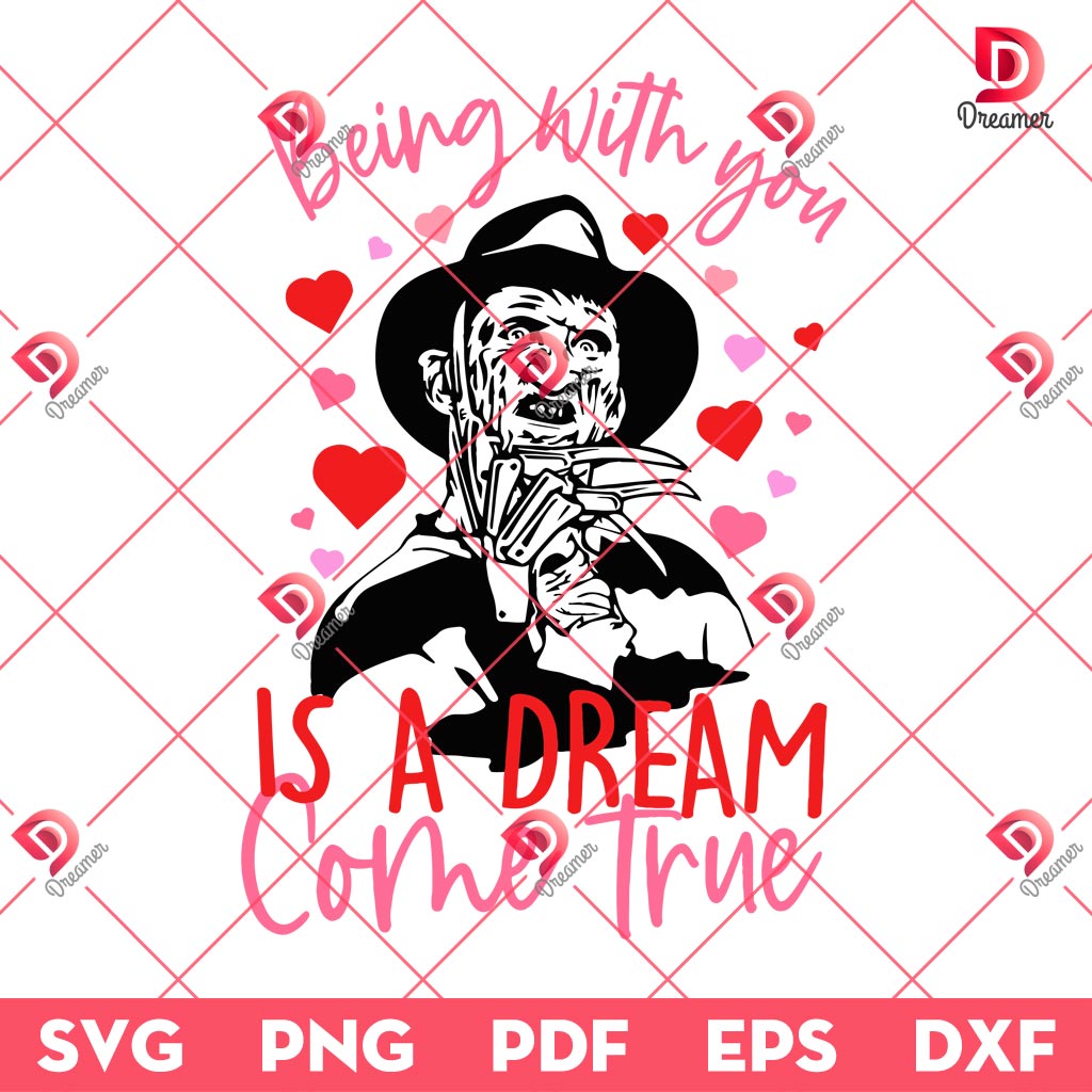 Being With You Freddy SVG PNG, Freddy Krueger SVG PNG, Halloween Horror Characters SVG PNG