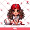 Boston Red Sox Cartoon Girl PNG, Cute Girl MLB Baseball PNG, Baseball Girl Fan PNG