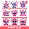 Bundle Cute Stitch Breast Cancer PNG, Pink Stitch Cancer Awareness PNG Bundle