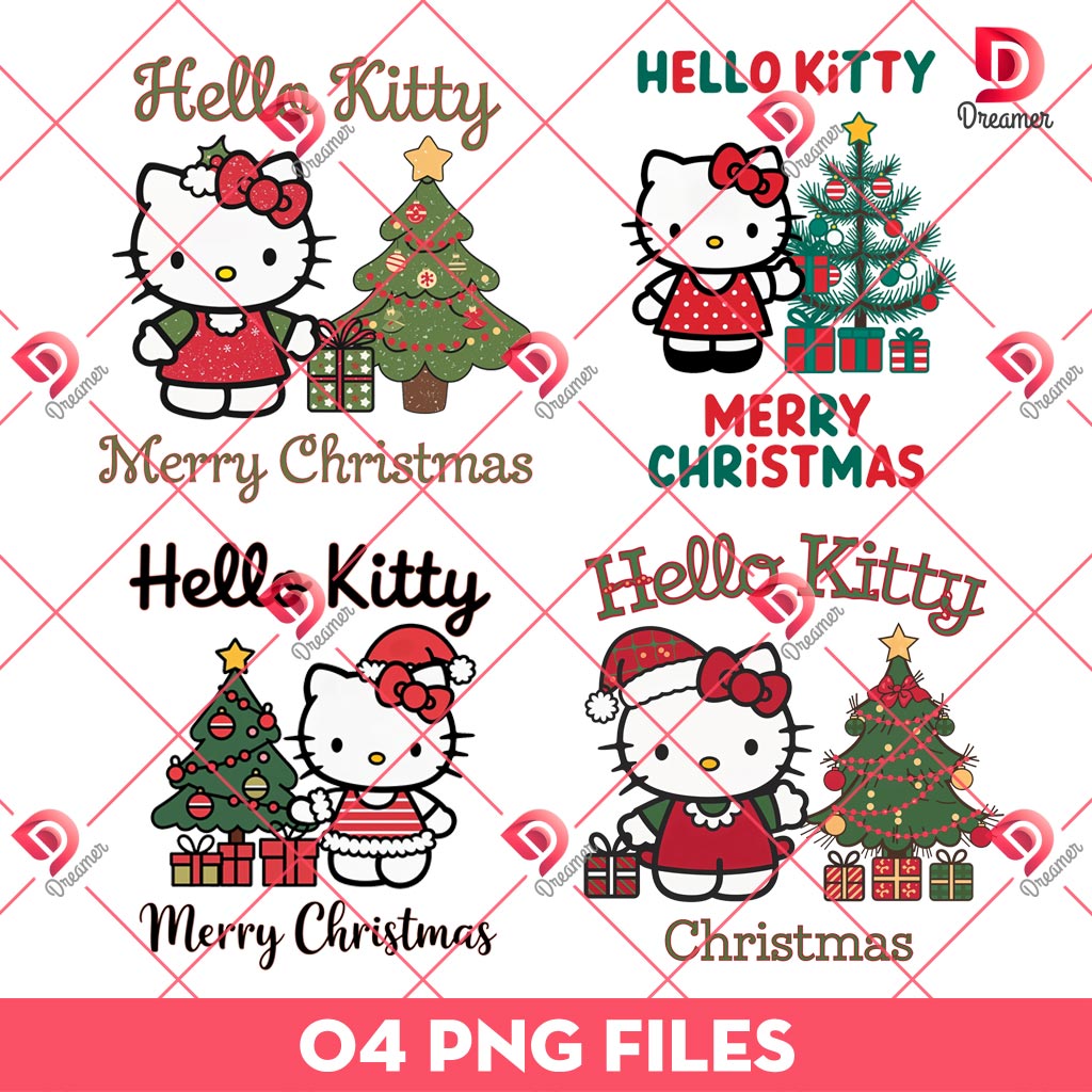 Bundle Hello Kitty Merry Christmas PNG, Christmas Kitty PNG