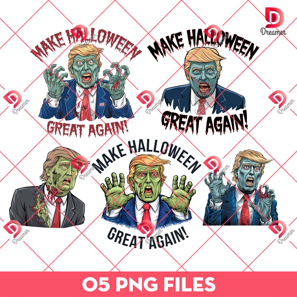 Bundle Trump Zombie PNG, Trump Zombie Make Halloween Great Again PNG Bundle