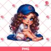 Chicago Cubs Cartoon Girl PNG, Cute Girl MLB Baseball PNG, Baseball Girl Fan PNG