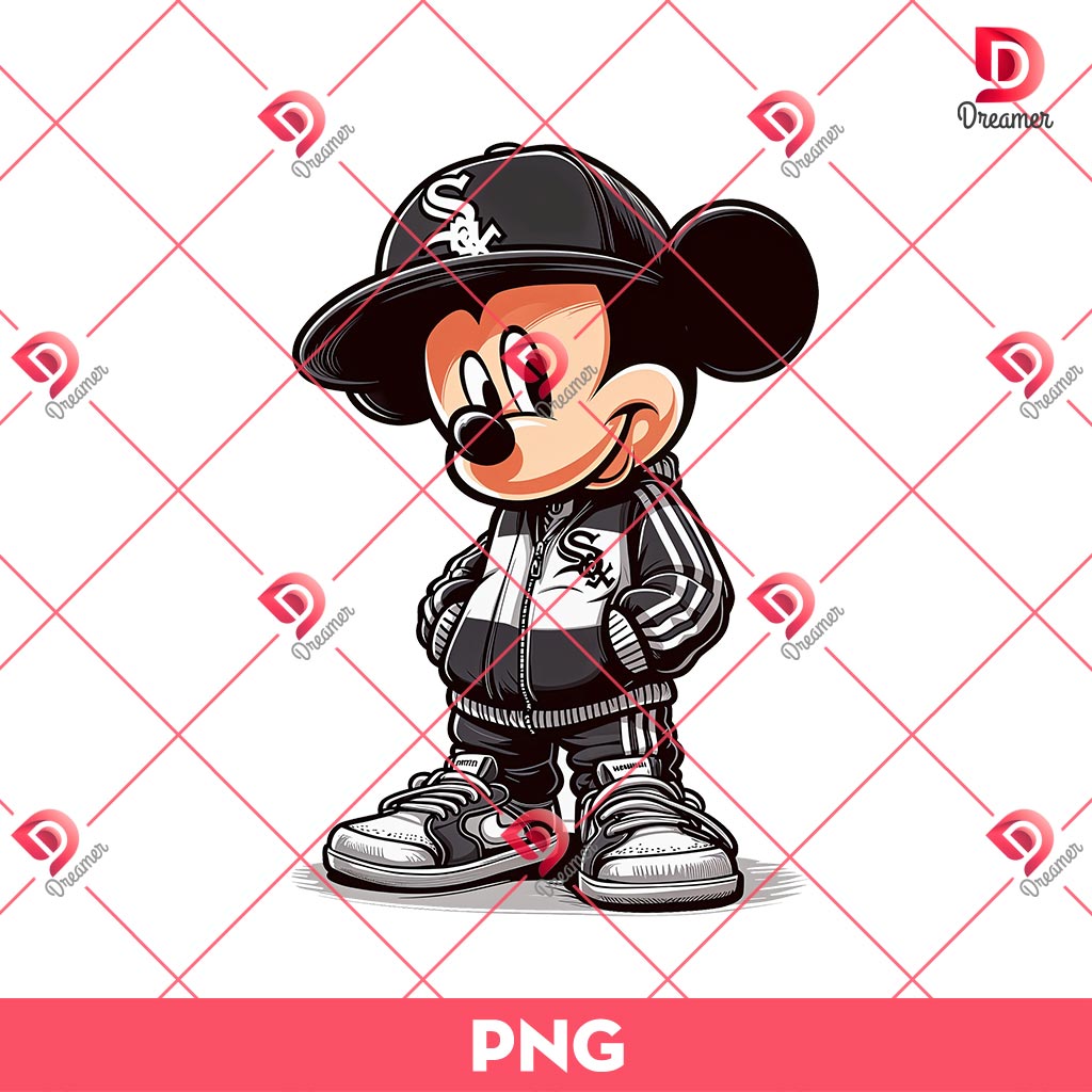 Chicago White Sox Mickey Mouse PNG, Disney Mickey Fan Baseball PNG