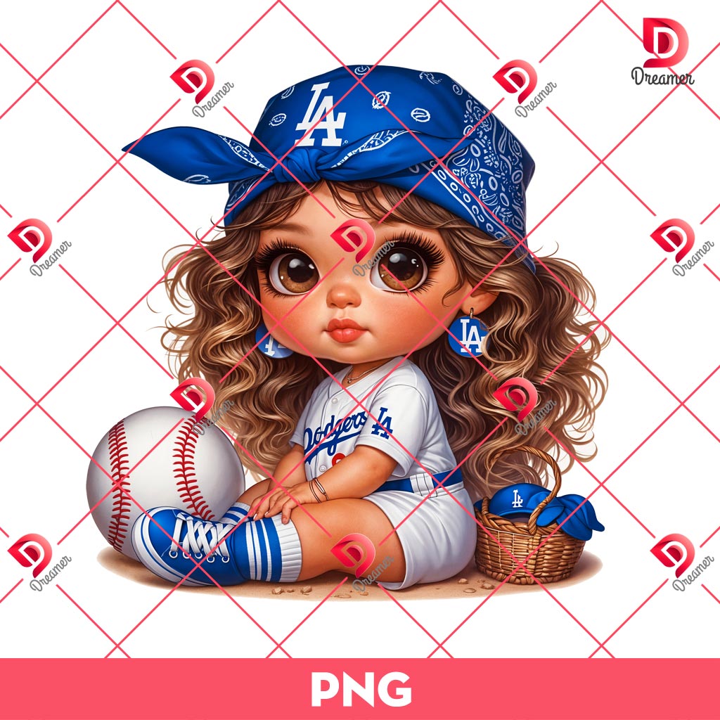 Chicana Baby Girl Los Angeles Dodgers PNG, Chicana Baby Girl Baseball MLB PNG