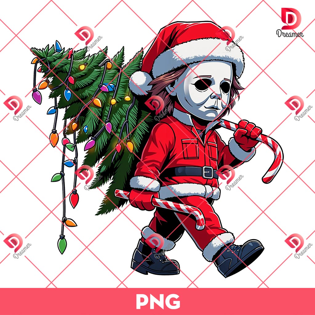 Christmas Chibi Michael Myers PNG, Christmas Killers Friends PNG