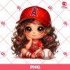 Cute Girl Los Angeles Angels PNG, Cute Cartoon Girl MLB Baseball PNG