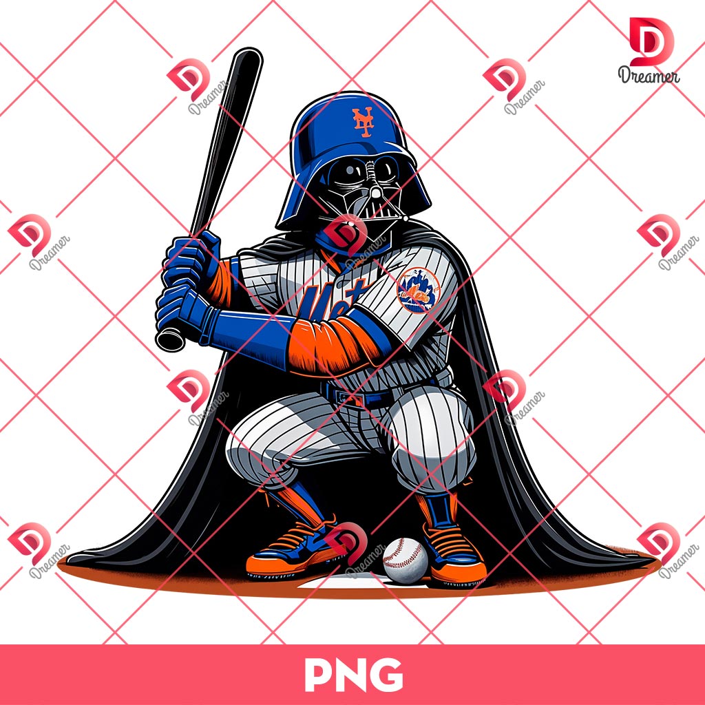 Darth Vader NY Mets Player PNG, Star Wars Movie Character Baseball PNG