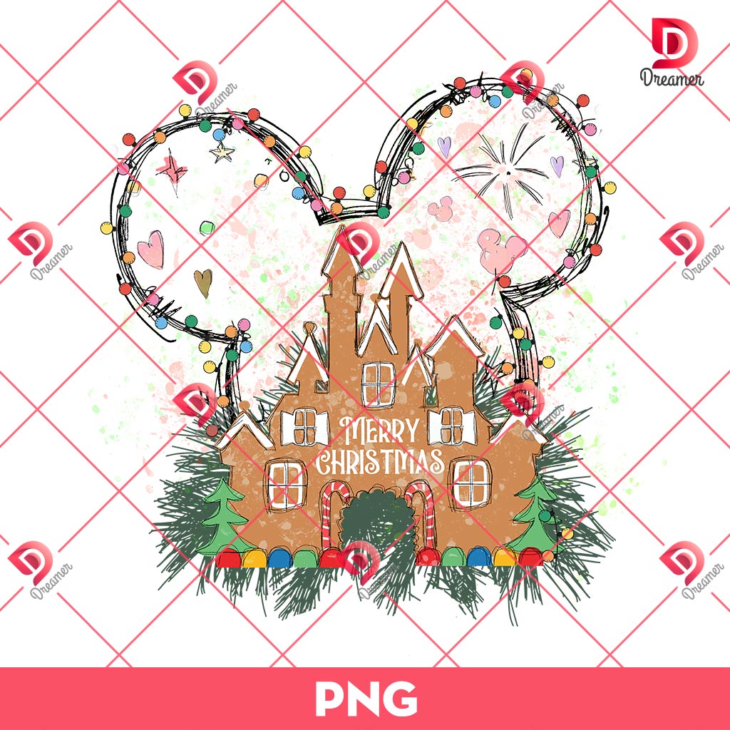 Disney Castle Christmas PNG, Disney Merry Christmas PNG
