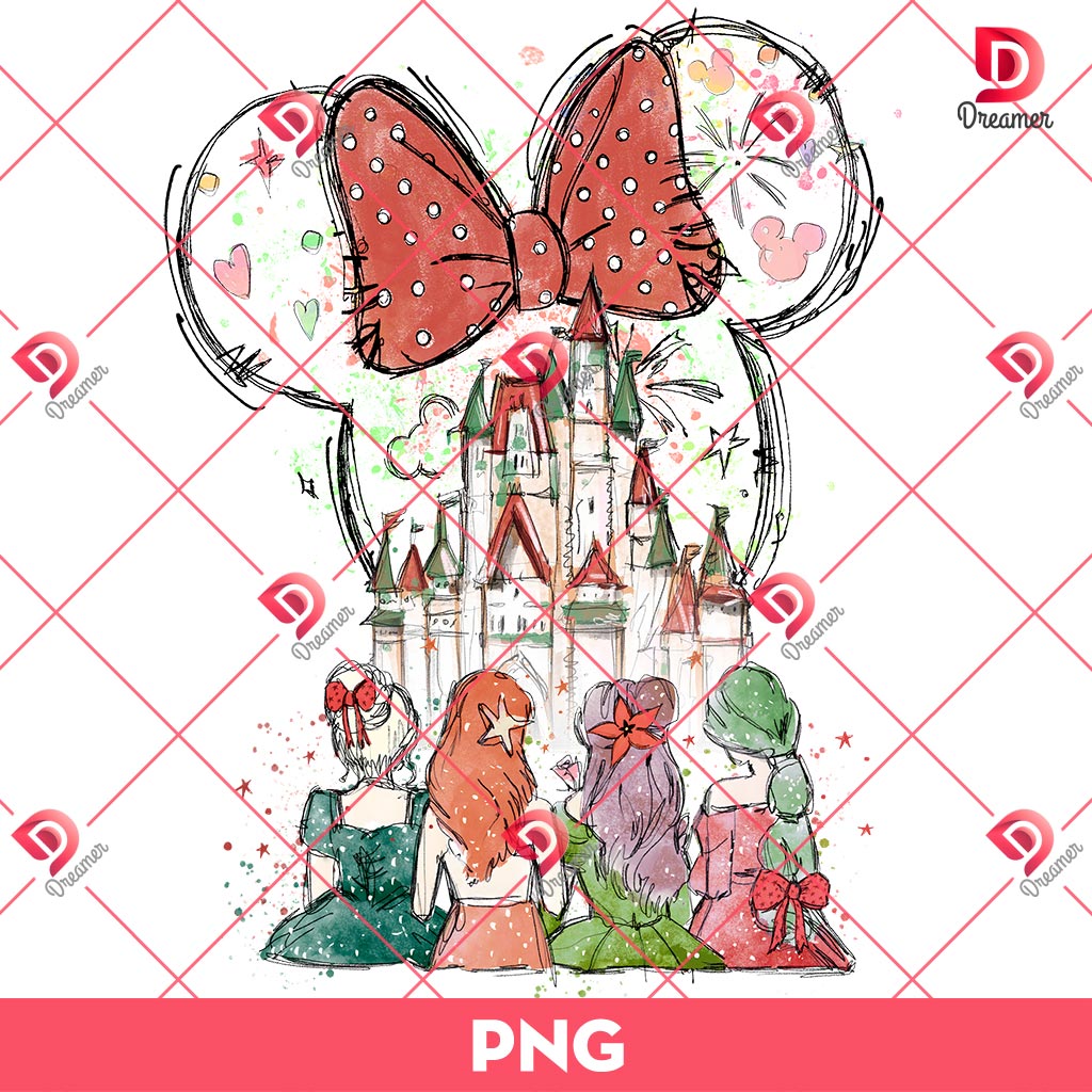 Disney Castle Christmas PNG, Merry Christmas Disney Princess PNG, Disney Christmas PNG